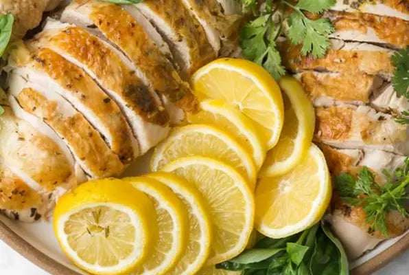 Roast Chicken With Lemon And Terragon Butter