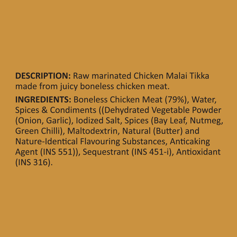 Meatzza Marinated boneless malai tikka 500g