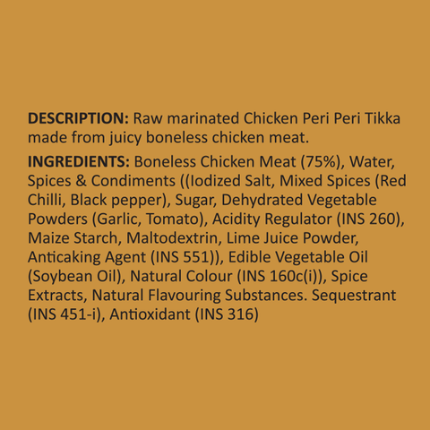 Meatzza Marinated boneless Peri Peri tikka 500g