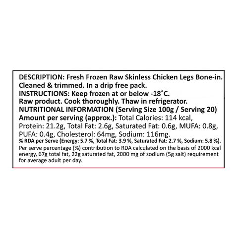 Chicken Legs (Bone-In) Skinless