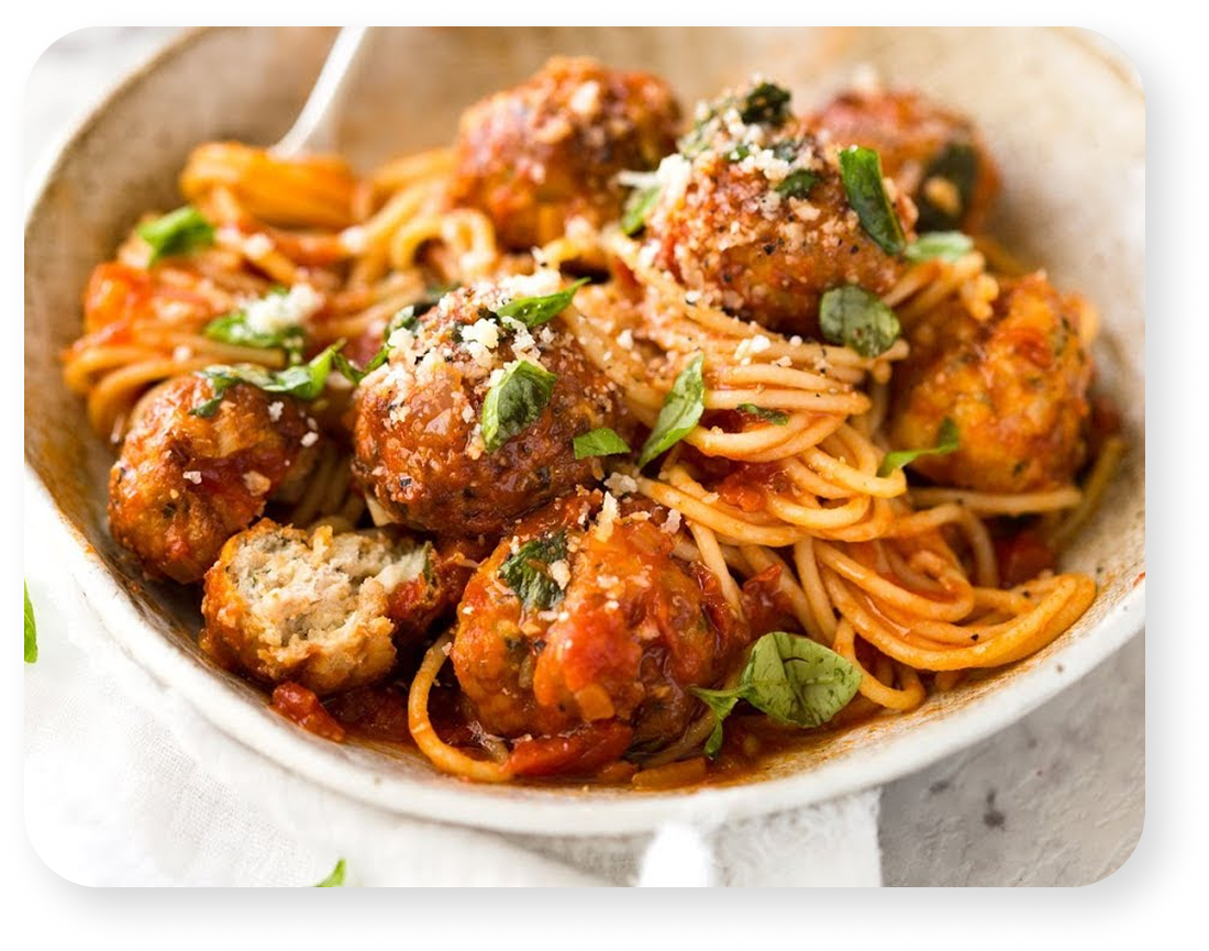 Chicken Meatballs Spaghetti